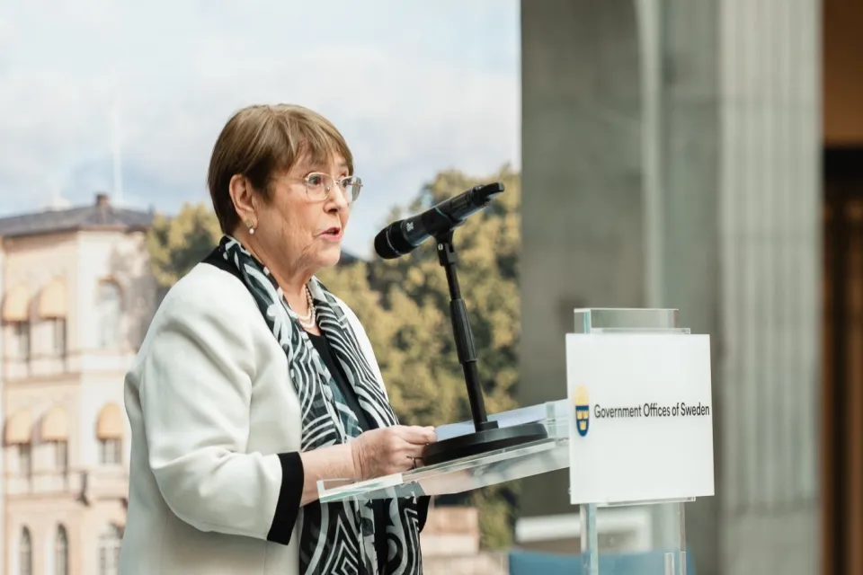 Michelle Bachelet, expresidenta de Chile durante el discurso inaugural.