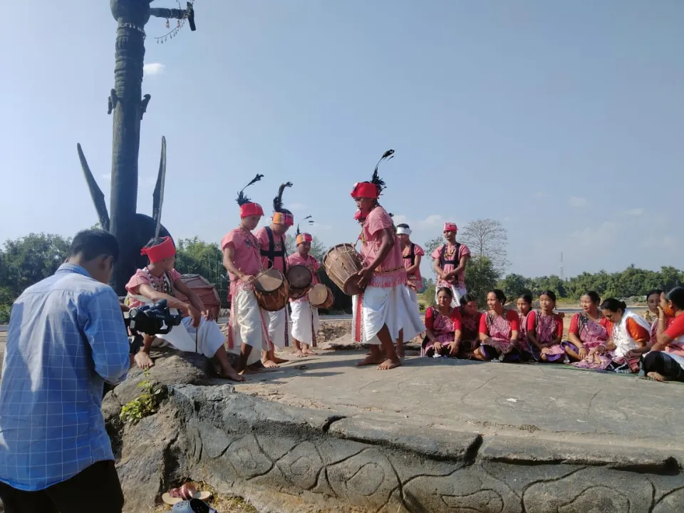 Indigenous peoples in Assam, India, performing "Hacha ken"