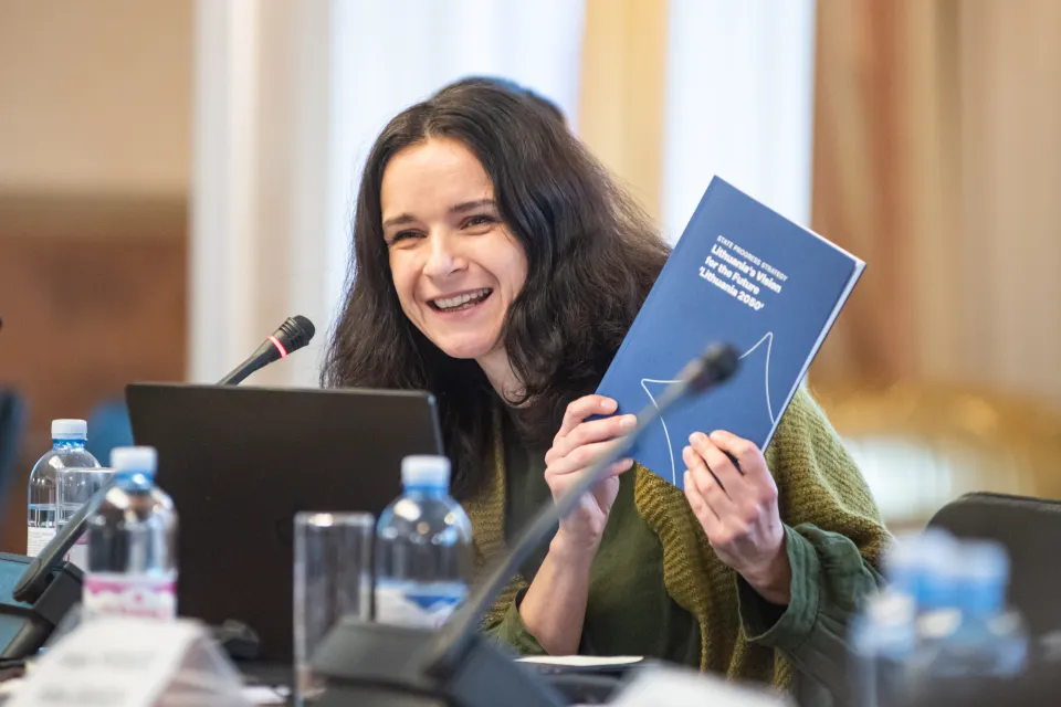 Viktorija Čmilytė-Nielsen, from the Lithuanian parliament (Seimas) during the seminar.
