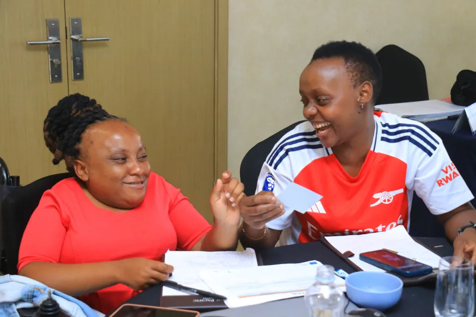 Catherine Syokau, a young political activist from Kenya participating in a group activity during the young women’s empowerment academy.