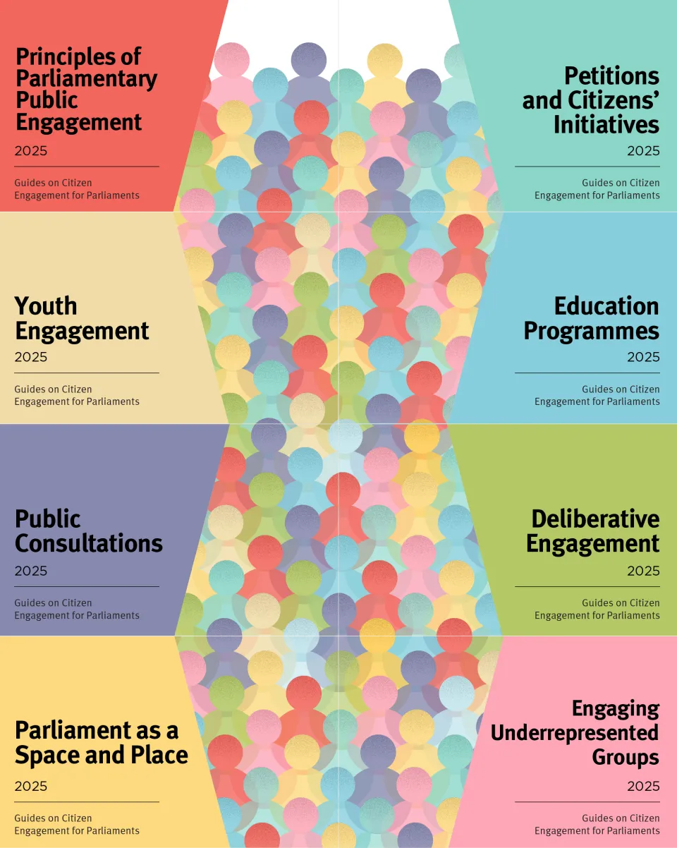 The series of eight interactive Guides on Citizen Engagement for Parliaments were developed in collaboration with International IDEA's Inter Pares project and the International Parliament Engagement Network, with support from the European Union. 