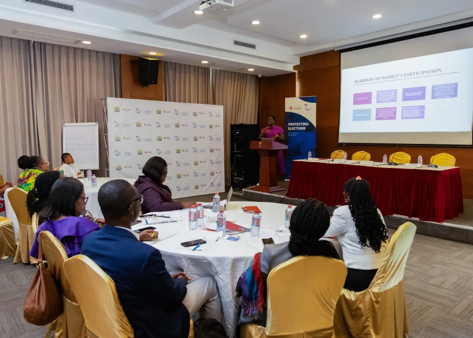 Protecting Elections: Addressing GBDV in Elections Workshop Ghana, Dec 2025. Photo by @ADPRO Photo/ International IDEA. 