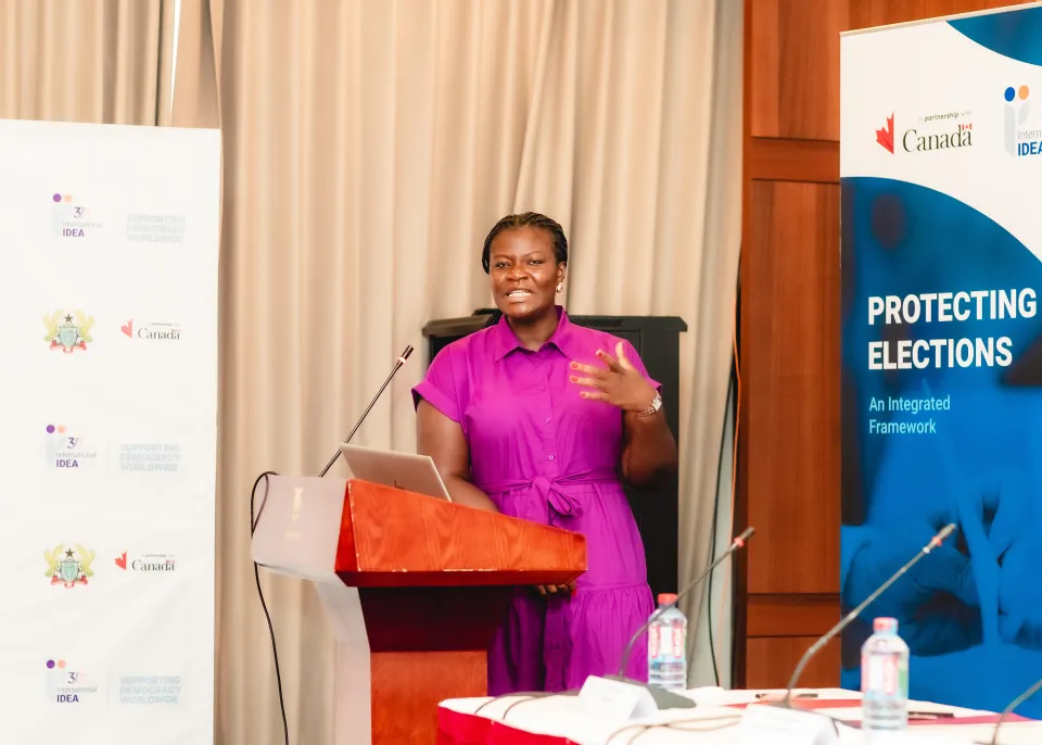Protecting Elections: Addressing GBDV in Elections Workshop Ghana, Dec 2025. Photo by @ADPRO Photo/ International IDEA. 