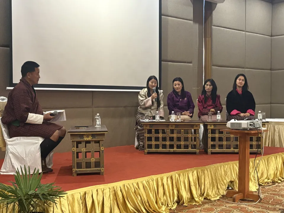 Nedrup Zangpo with the Women Leaders as panelists