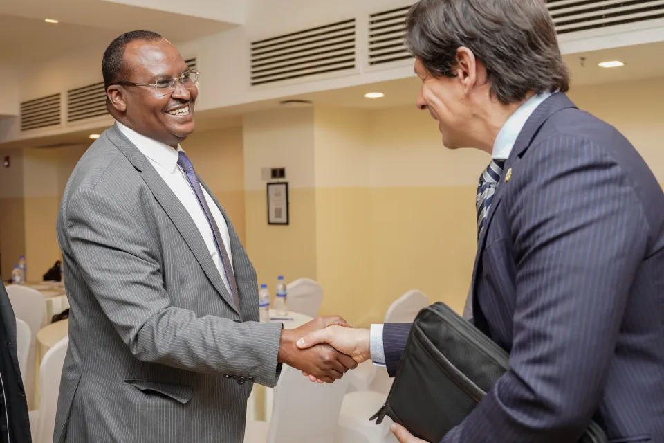 Dr Roba Sharamo, International IDEA, and H.E. John Kotsopoulos, Permanent Mission of Canada to the African Union