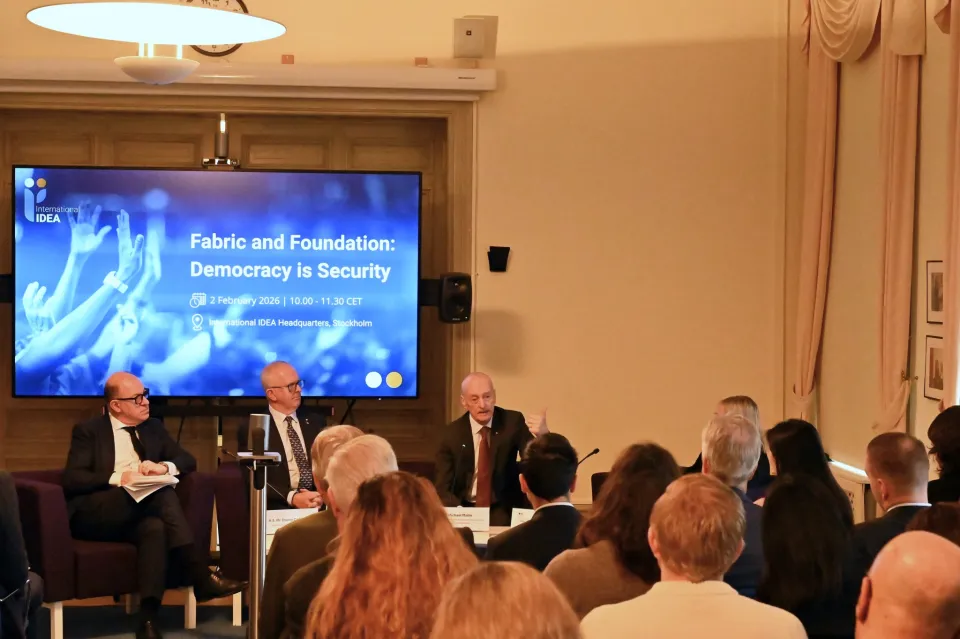 H.E. Thierry Carlier, Tom Rogers and Michael Malm (from left to right) during the panel discussion.