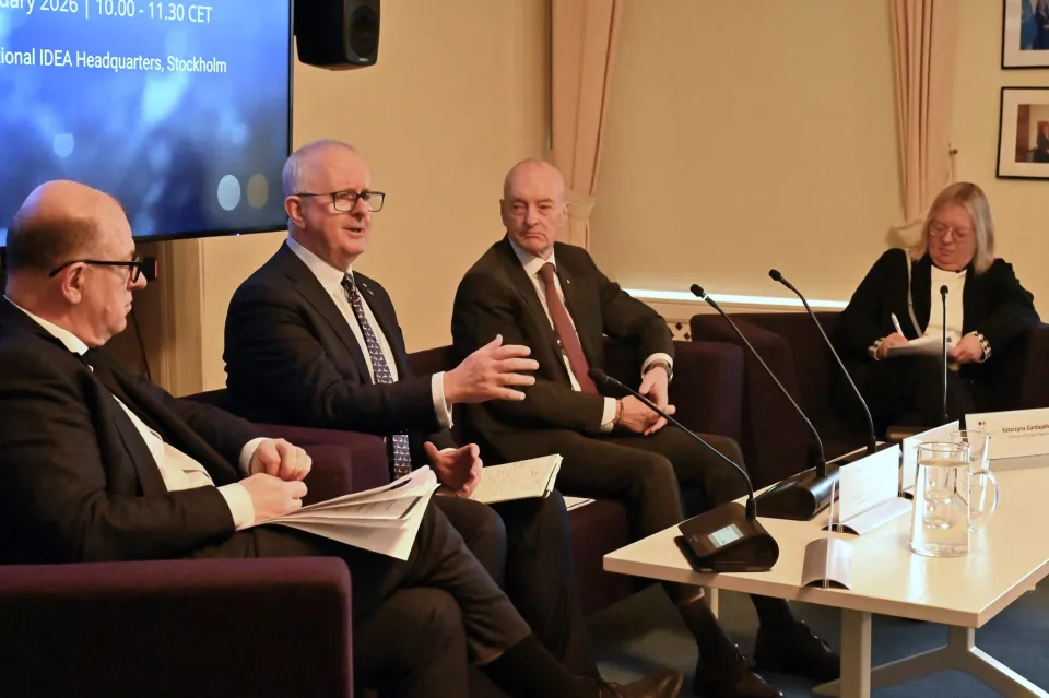 Panel discussion moderated by International IDEA’s Director of Global Programmes Katarzyna Gardapkhadze.