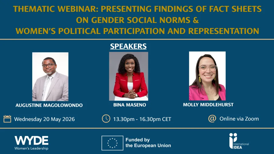 Webinar: Presenting Findings of Fact Sheets on Gender Social Norms and Women’s Political Participation and Representation