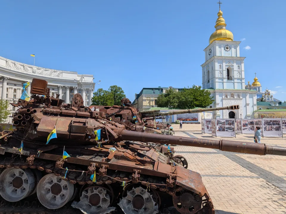 Russian tanks destroyed during initial failed assault on Kyiv in 2022, May 2026. Photo by International IDEA
