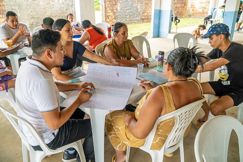 Climate assembly held in Magalhães Barata (Pará, Brasil) in September 2025 by Delibera Brasil in collaboration with International IDEA.