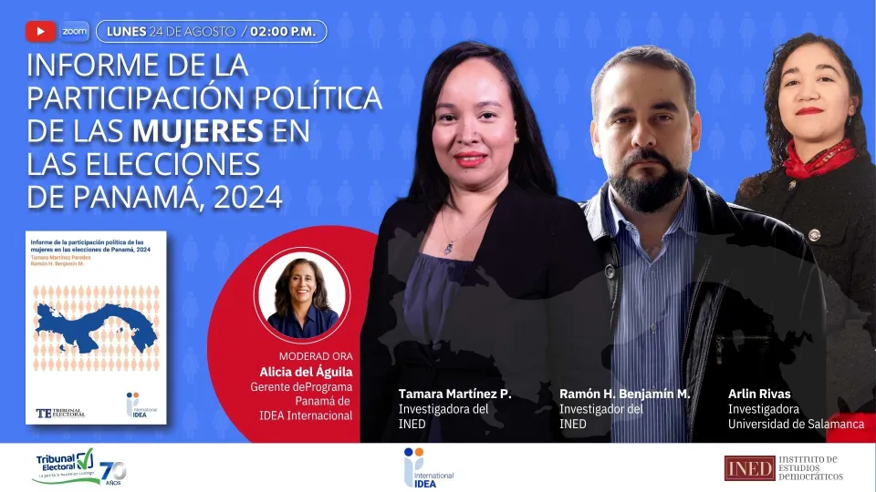 Webinar de la presentación del Informe sobre la participación política de las mujeres en las elecciones de Panamá, 2024