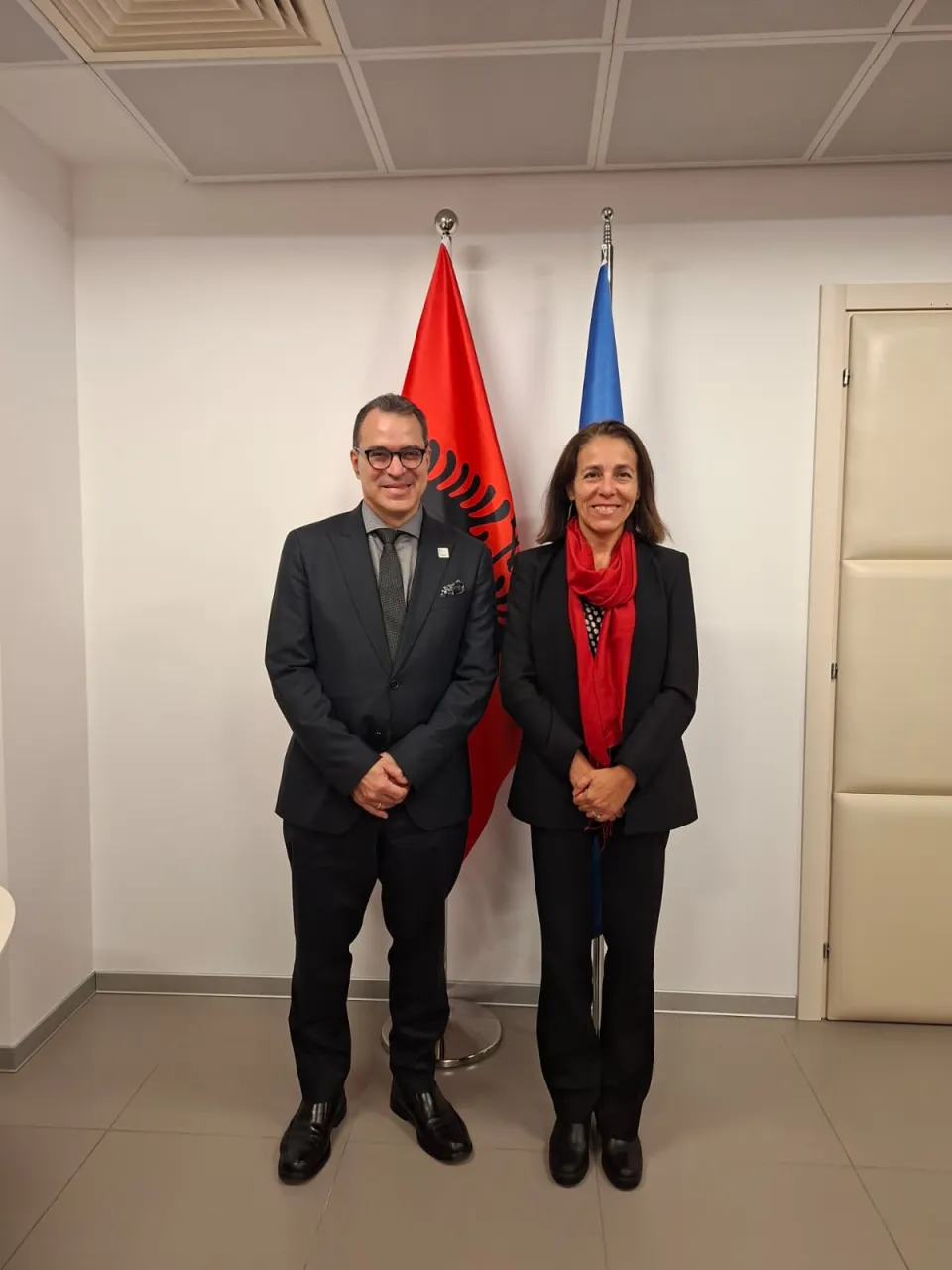 International IDEA SG Dr. Kevin Casas-Zamora with H.E. Ms. Moreira de Sousa, Ambassador of the EU to Albania