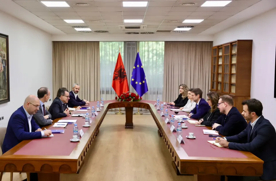 International IDEA SG Dr. Kevin Casas-Zamora with H.E. Mr. Ferit Hoxha, Minister for Europe and Foreign Affairs