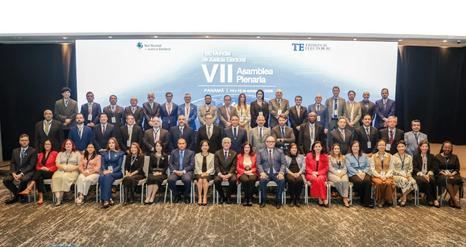 Participants representing over 50 delegations from Latin America, Europe, Africa, and Asia gathered in Panama during the 7th Plenary Assembly of the Global Network on Electoral Justice