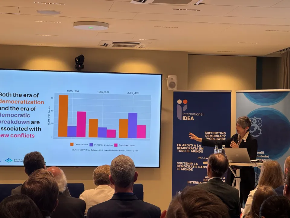 Dr Seema Shah's presentation of the Global State of Democracy Report 2026