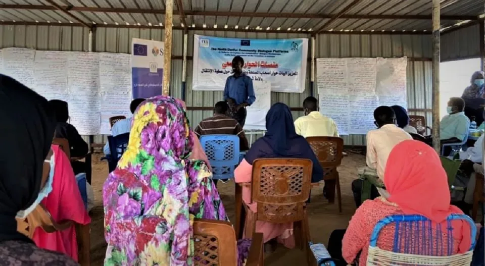 Group work during community dialogue session organized by SUDO and supported by International IDEA on16 December 2020. North Darfur, Al Fashir. Image credit: International IDEA