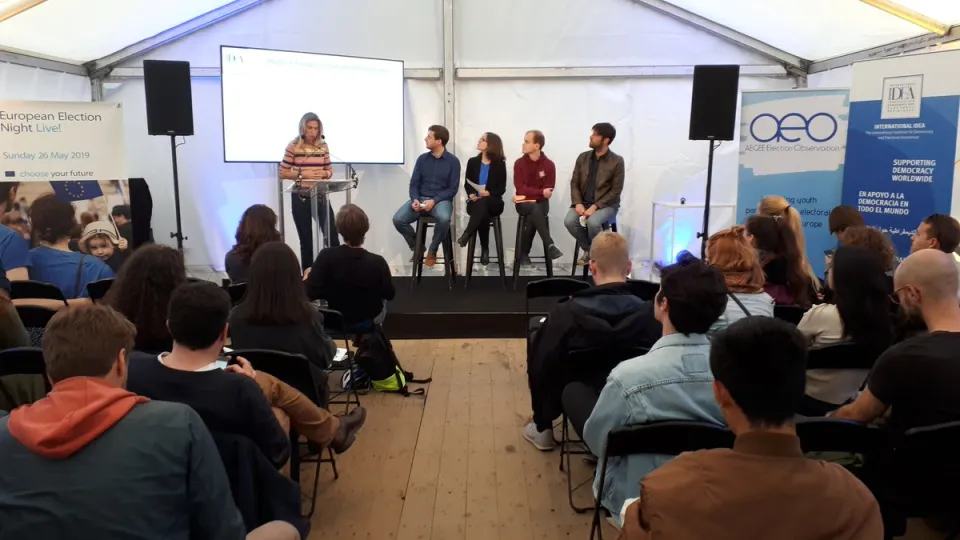 Marilyn Neven, Programme Manager, speaks on importance of youth engagement in elections. Image credit: Jean-Charles de Cordes, International IDEA