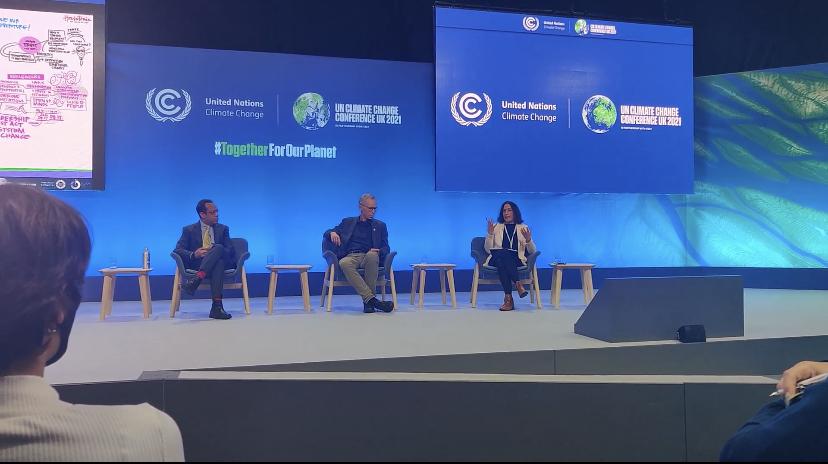 Claire Mellier speaking at COP26 in 2021