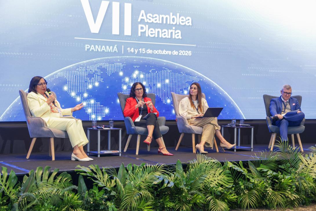Alicia del Águila during her presentation on the impact of artificial intelligence and digital technologies on gender-based political violence